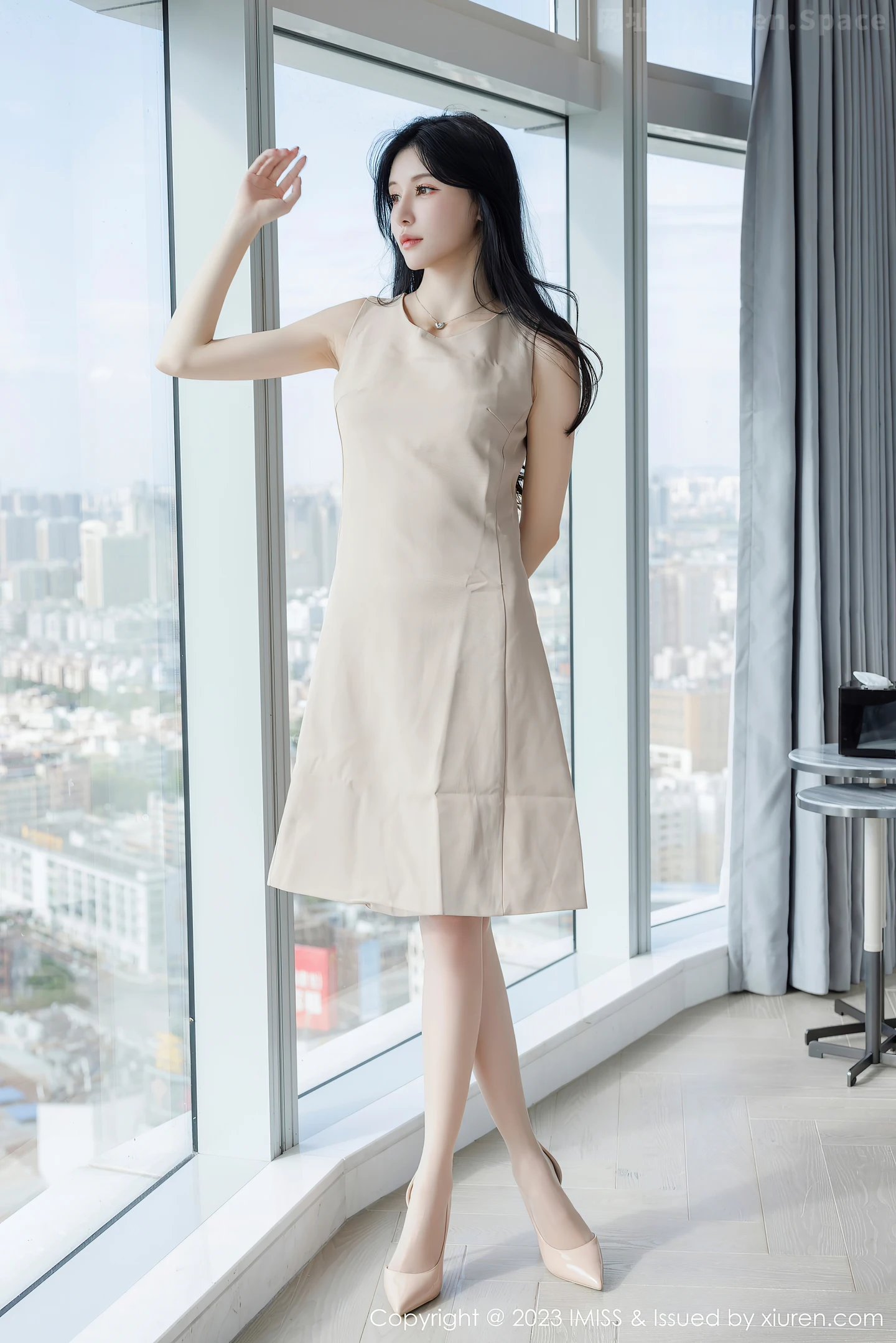 图片[6]-[IMISS爱蜜社]Vol.746 模特泥鳅鳅酒店性感杏色时尚套装露淡蓝蕾丝内衣迷人诱惑写真54P-秀人网官方网站